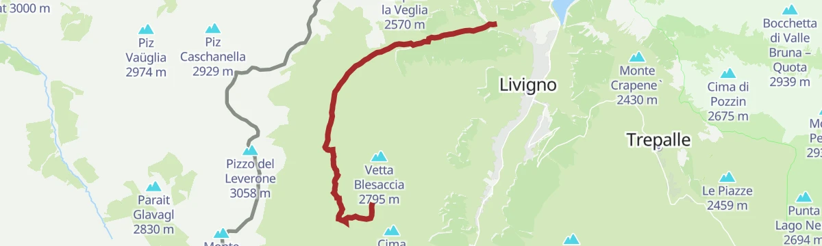 Route map: Carosello 3000 Refreshment point